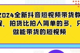 2024全新抖音短视频带货教程 拍货式操作打造高转化带货内容