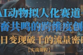 AI动物拟人化+社畜共鸣内容创作 单日变现破千方法拆解