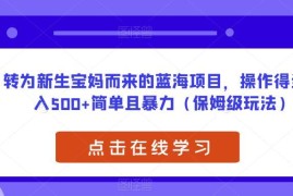 面向新生宝妈群体的宝宝取名蓝海项目 操作简单收益稳定易上手
