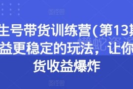 养生号带货训练营第13期教程 稳定高收益带货实操玩法教学
