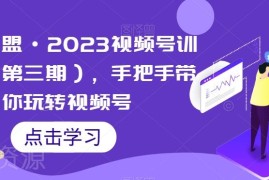 狼团联盟2023第三期视频号训练营 手把手教你玩转视频号带货运营