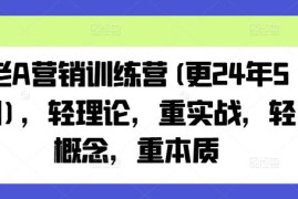 2024年9月更新老A营销训练营 重实战全维度覆盖营销实操技能