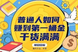 普通人赚取第一桶金实操方法 赛道选择及运营技巧全攻略