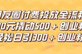 朋友圈高效付费投放全流程 低成本撬动精准创业粉引流方法
