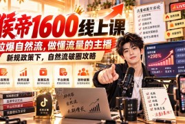 猴帝1600线上课 新规下抖音直播自然流起号运营全攻略