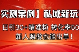 实测私域情感引流落地玩法 新人零门槛日引精准粉高转化易出单