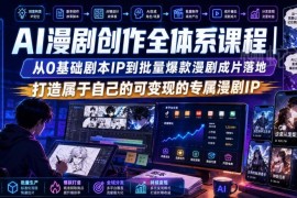 零基础AI漫剧创作全体系课程 从剧本到爆款成片打造变现IP