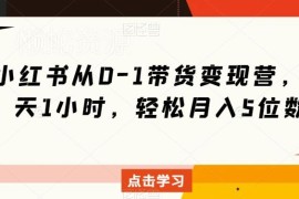 小红书从0到1带货变现实操课 零基础开店运营全流程教程