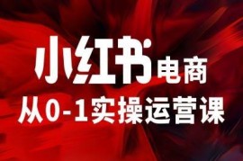 小红书电商从0到1实操运营教程 小白开店变现全流程指南