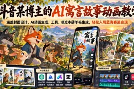 AI寓言故事动画全流程制作教学 零基础入局抖音蓝海变现赛道