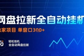 网盘全自动拉新掘金项目详解 操作简单单窗口日入300+可矩阵运营
