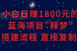 小白可上手蓝海释梦项目0-1搭建流程 可复制长期运营