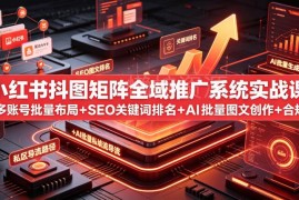 小红书图文矩阵推广实战课 多账号布局AI创作SEO排名导流教程