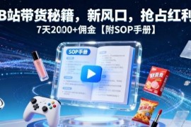 2025年B站AI短视频带货实操攻略 零门槛赚佣金附全套SOP手册