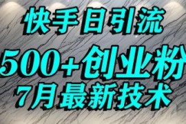 快手精准引流创业粉实操指南 宝妈群体日引500+精准流量方法