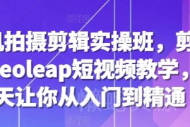 7天手机拍摄剪辑实操课 剪映Videoleap短视频教学从入门到精通