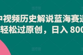 中视频历史解说蓝海赛道解析 易过原创小白上手多平台赚收益