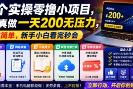 5个适合新手小白的零撸实操小项目 操作简单易上手好变现
