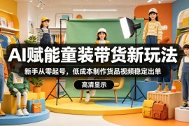 抖音AI童装带货实操指南 新手零基础起号低成本做视频出单