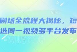 河马剧场短剧运营全流程解析 同款内容多平台发布实操教程