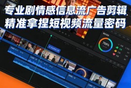 剧情感信息流广告剪辑教程 短视频流量提升转化实操技巧