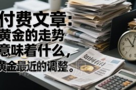 如何看待黄金近期调整 结合美股行情看懂黄金走势逻辑