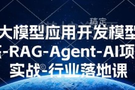 AI大模型应用开发实战课 含RAG/Agent训练及行业落地教程