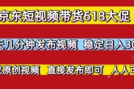 京东618短视频带货低门槛玩法 零粉无剪辑日入300实操攻略