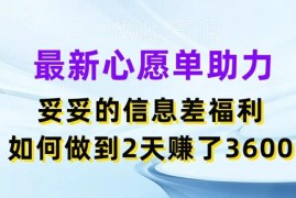 小红书心愿单助力项目玩法解析 低门槛操作2天收益3600元实操揭秘