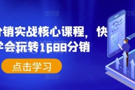1688分销实战核心课程 淘宝代销全流程运营技巧教学