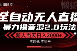 抖音2.0无人直播撸音浪玩法揭秘 低门槛新手当日即可获收益