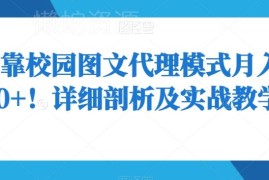 校园图文代理模式全拆解 低门槛副业月入8000+实操教学