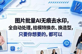 全自动AI批量无痕去水印工具使用教程 支持模特换衣换造型