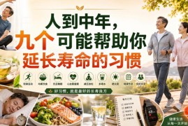 人到中年如何延长寿命？9个值得长期坚持的健康好习惯