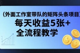 矩阵头条挂G项目全流程教学 附全套工具单日收益可达500+