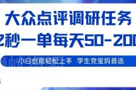 大众点评低门槛调研任务详解 适合学生宝妈的轻量副业分享