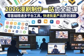 2026 AI漫剧制作一站式全能课 零基础学多工具批量产出原创漫剧
