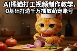 0基础学AI橘猫打工视频制作 打造高播放萌宠短视频账号