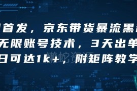 京东带货批量发视频黑科技玩法 多账号矩阵快速出单实操教学