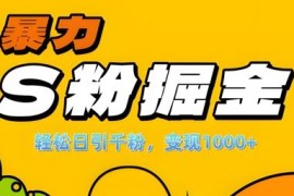 2024S粉流量掘金计划攻略 单人单机日引千粉变现千元指南