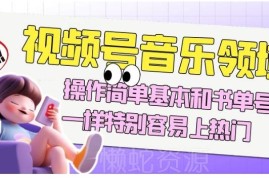 视频号音乐领域项目玩法拆解 操作简单和书单号类似易上热门