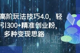 闲鱼高阶玩法4.0实操教程 日引300+精准创业粉附多种变现思路