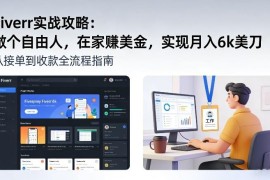 Fiverr全流程实战攻略 零基础居家做跨境副业月入6千美元
