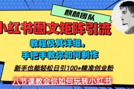 2023小红书图文矩阵实操玩法 新手引流精准创业粉全流程教学