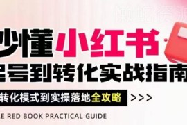 小红书从起号到转化全攻略 流量破局到变现落地实操指南
