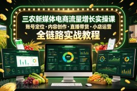 三农新媒体电商运营实操课 账号定位到变现全链路实战教程