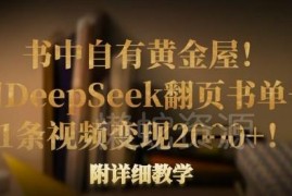 用DeepSeek制作翻页书单号视频 零剪辑基础新手可快速起号变现