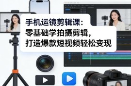 零基础手机运镜剪辑课程 新手学短视频拍摄变现全攻略