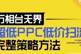 2024新版万相台无界低价扫流策略 店铺核心选款及低PPC实操方法