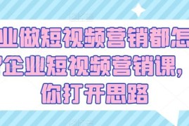 企业短视频营销玩法有哪些 全套运营实操课程内容详解